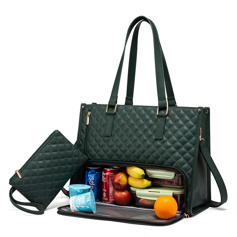 Bequeme Pendelzeit Neue Lunch Tasche Frauen Isolierte Lunch Box Frauen Auslaufsichere große Handtasche Diagonale Computertasche